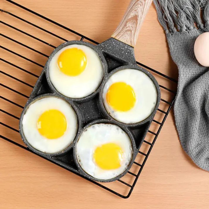 4-in-1 Nonstick Frying Pan with Wooden Handle