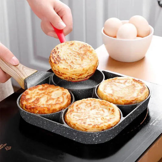 4-in-1 Nonstick Frying Pan with Wooden Handle